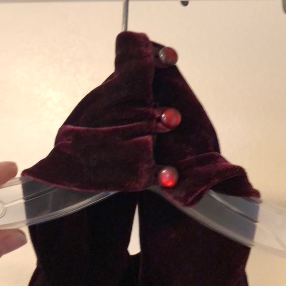 Vintage Purple velvet halter Prom dress - Picture 3 of 6